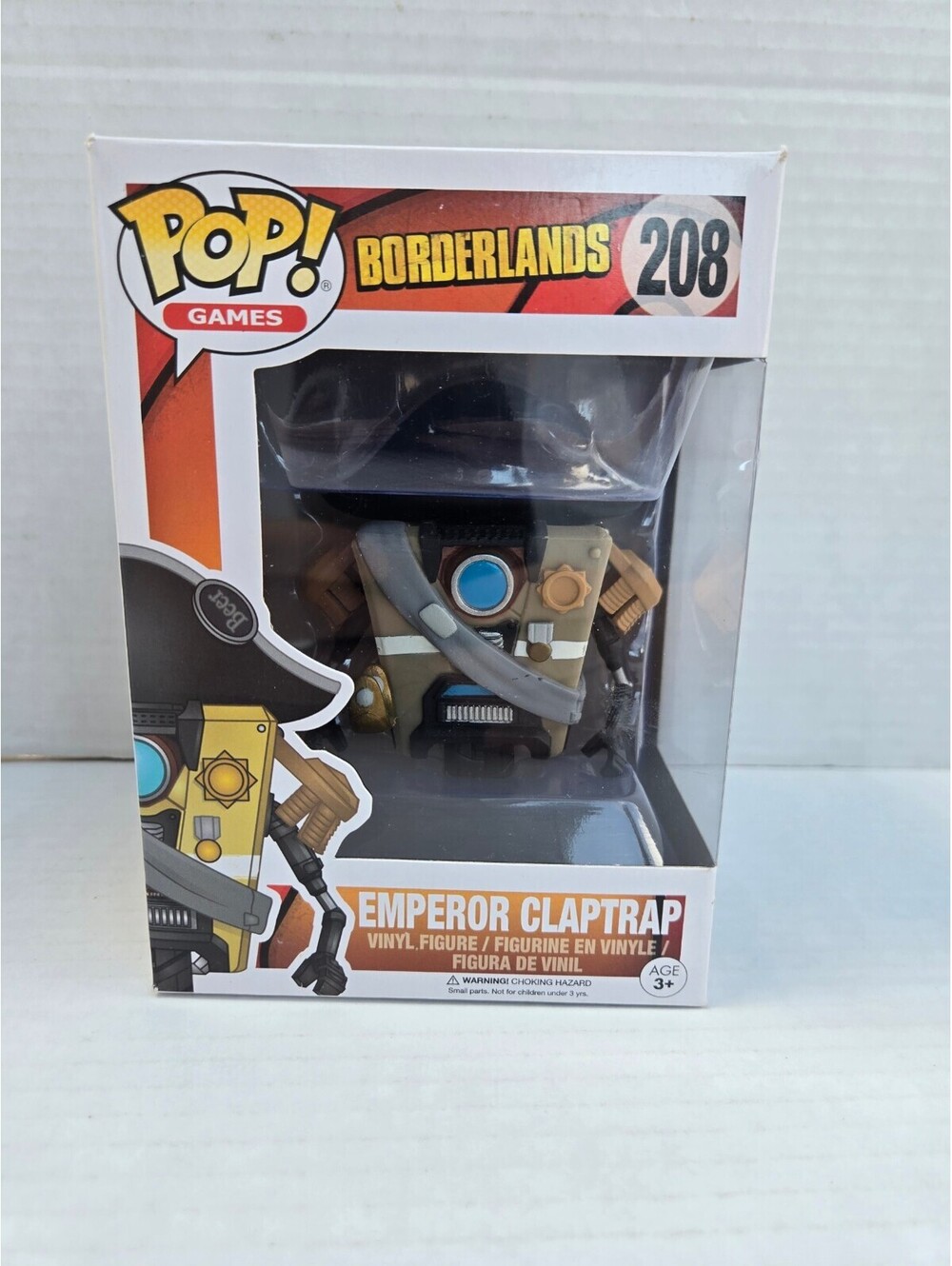 Funko Pop! Games Borderlands Emperor Claptrap #208 Collectible Figure - VeryGood